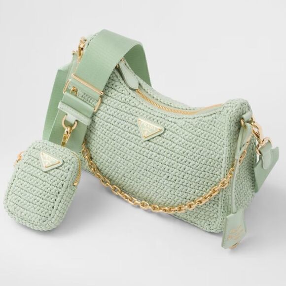 Prada RARE 
Re-Edition 2005 raffia shoulder bag - Picture 1 of 13